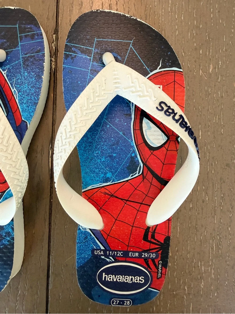 Havaianas Kids Marvel Spider-Man Flip Flops/Sandals Size 11/12C